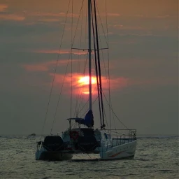 freetoedit pctravel travel catamaran watercraft boat sunset sailing boating hawaii ocean moon nighttime sky clouds cloudsandsky