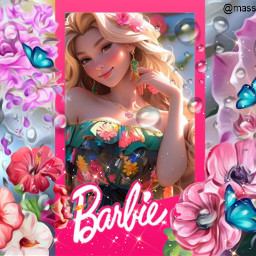 barbie barbiegirl girl pink rosa flores flowers mariposasazules mariposas beauty barbieworld picsart freetoedit srcbarbiebooth barbiebooth