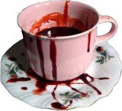 freetoedit moodboard aesthetic niche filler png polyvore scary creepy horror weird weirdcore glitchcore blood bloody gore halloween vampire tea coffee teacup cup plate