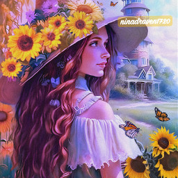 sonflower girl beautiful freetoedit ircabasketofsunflowers abasketofsunflowers