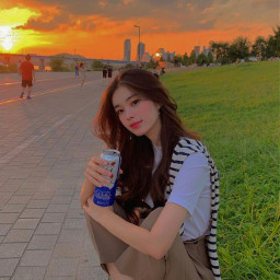 n3w_4 sunset girl korean koreangirl cute cutegirl freetoedit