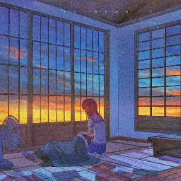 freetoedit madewithpicsart remixit anime animestyle couple love mylove house window cuddles sky clouds sunrise tealorange